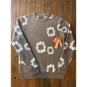 RGSTR Sweater Mens Large Brown White Knit New With Tags Street Casual Cozy